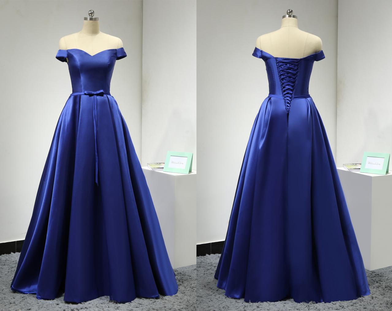 Off The Shoulder Royal Blue Prom Dress/long Prom Dress/prom Dress 2016/long Evening Dress/formal Dress For Women/elegant Evening Dress