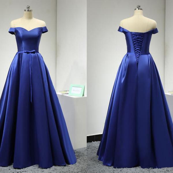 Off the Shoulder Royal Blue Prom Dress/Long Prom Dress/Prom Dress 2016/Long Evening Dress/Formal Dress for Women/Elegant Evening Dress